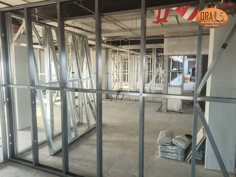 Commercial building interior walls using ORALS-supplied structural systems and materials
