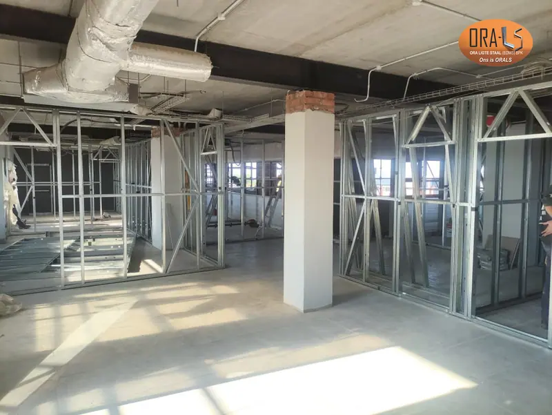 Commercial building interior walls using ORALS-supplied structural systems and materials