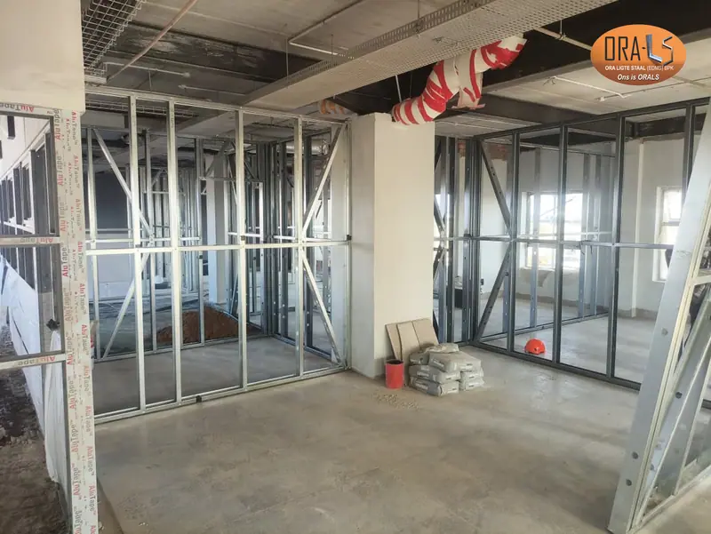 Commercial building interior walls using ORALS-supplied structural systems and materials