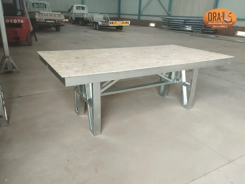 Custom office table completed using ORALS-supplied structural systems and materials