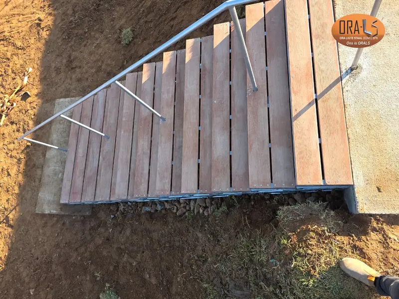 Custom stairs completed using ORALS-supplied structural systems and materials