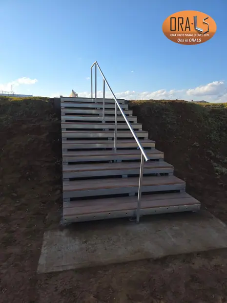 Custom stairs completed using ORALS-supplied structural systems and materials