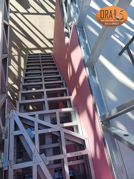 Residential house stairs using ORALS-supplied structural systems and materials