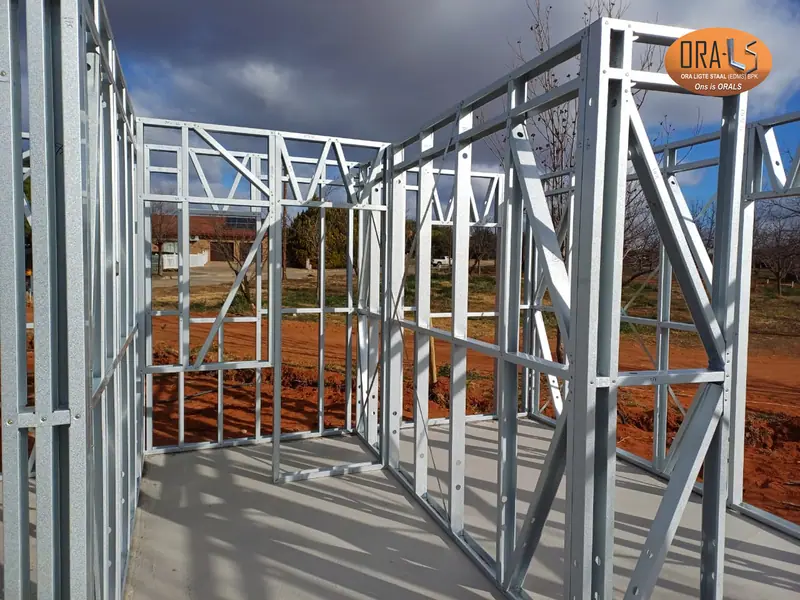Residential house wall frames using ORALS-supplied structural systems and materials