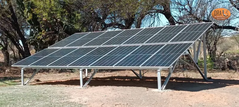 Solar structure frame completed using ORALS-supplied structural systems and materials