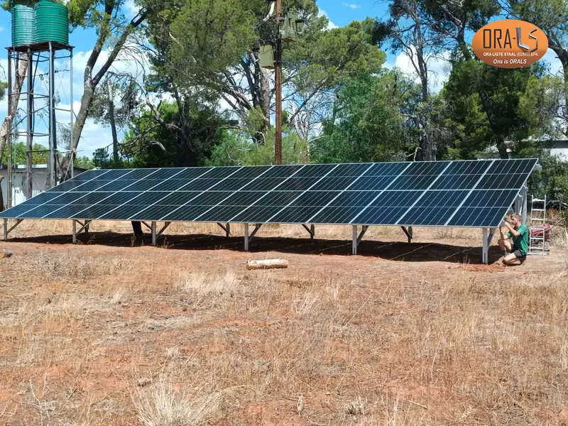 Solar structure frame completed using ORALS-supplied structural systems and materials